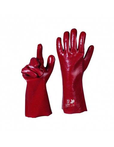 GUANTI PVC ROSSO CM 35