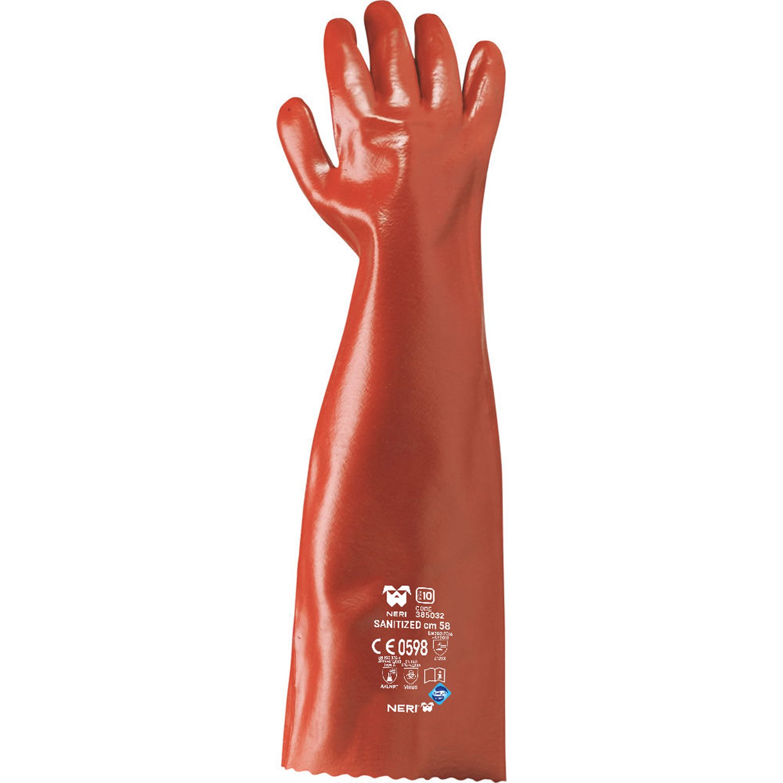 GUANTI PVC ROSSO cm.58
