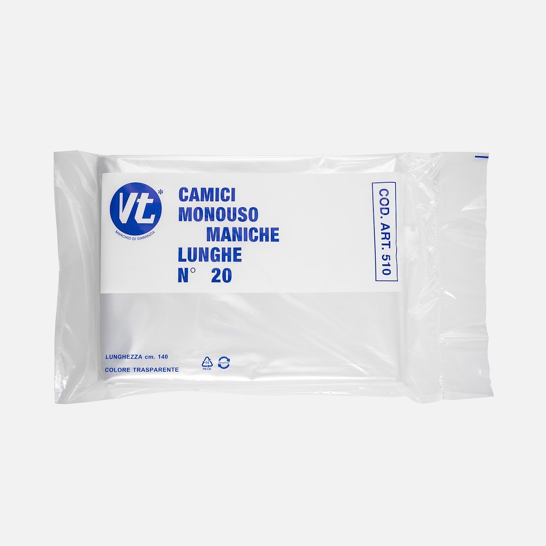 CAMICI MONOUSO NYLON MANICA LUNGA 20 pz. - immagine 2