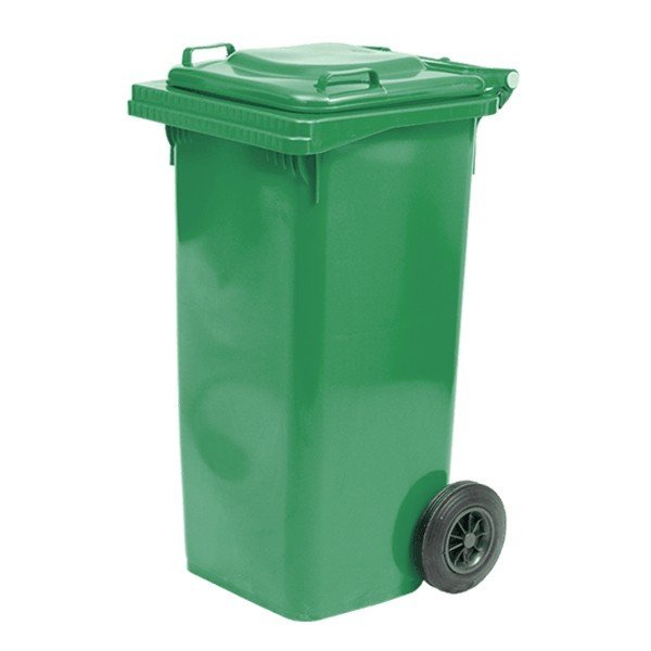 BIDONE CARRELLATO lt.120 CON RUOTE e COPERCHIO - immagine 2